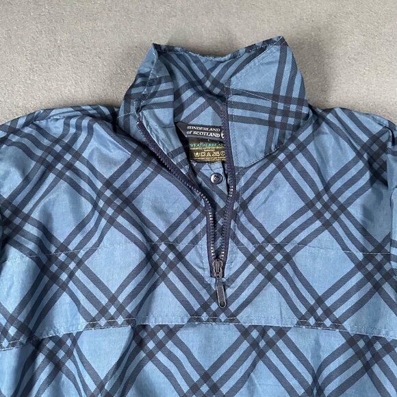 Sunderland of Scotland Cygnet Ladies L Blue Plaid Pullover Weatherbeater 1/4 Zip - Picture 4 of 14